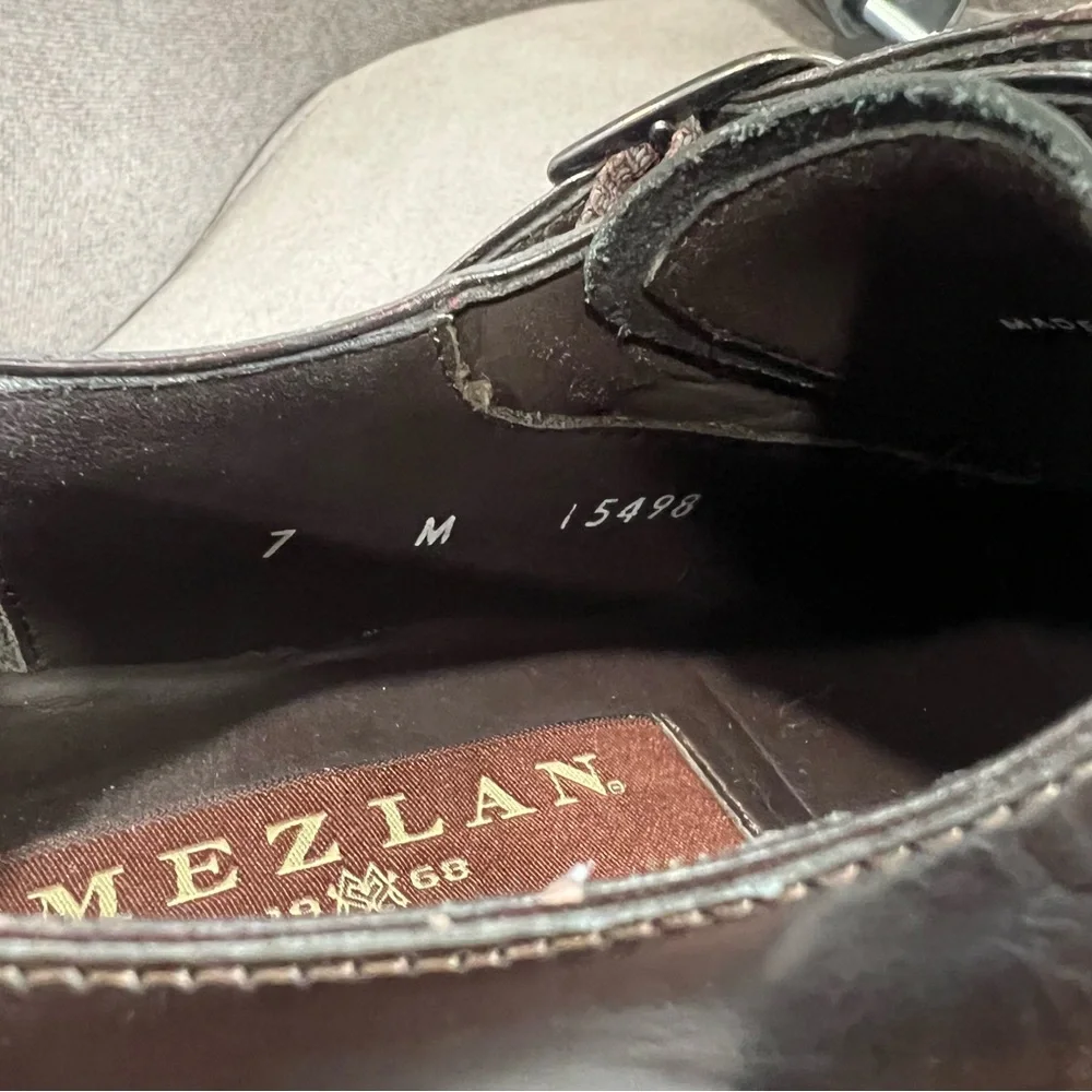 Mezlan monk straps leather loafers size‎ 7